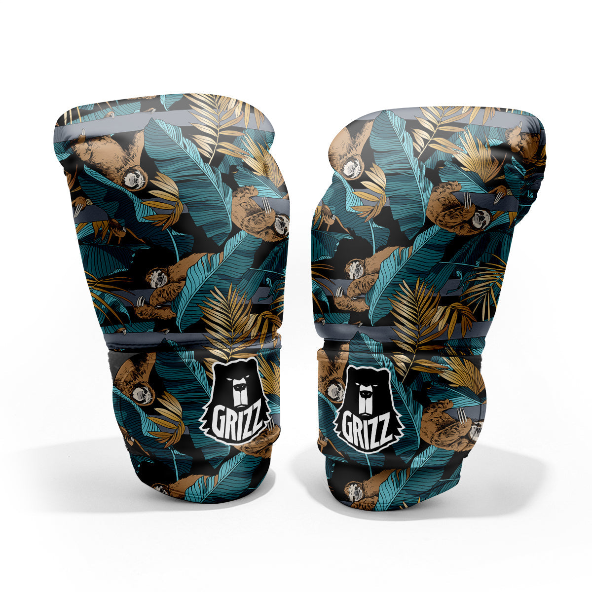 Sloth Tropical Print Pattern Pro Boxing Glove