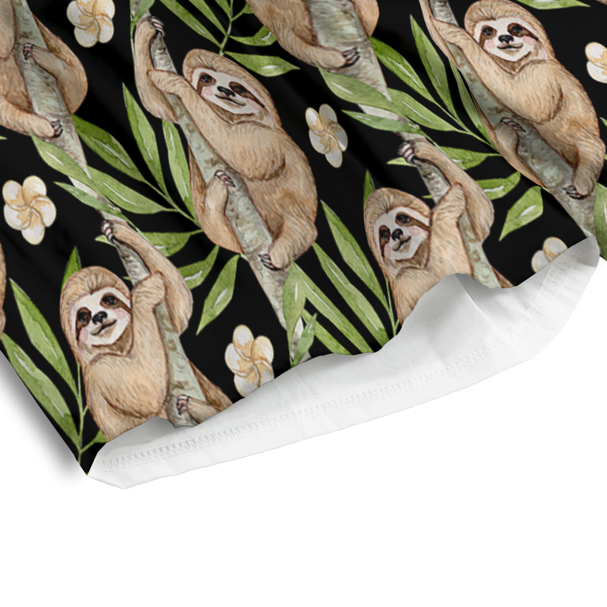 Sloth Watercolor Print Pattern Men's Athletic Shorts