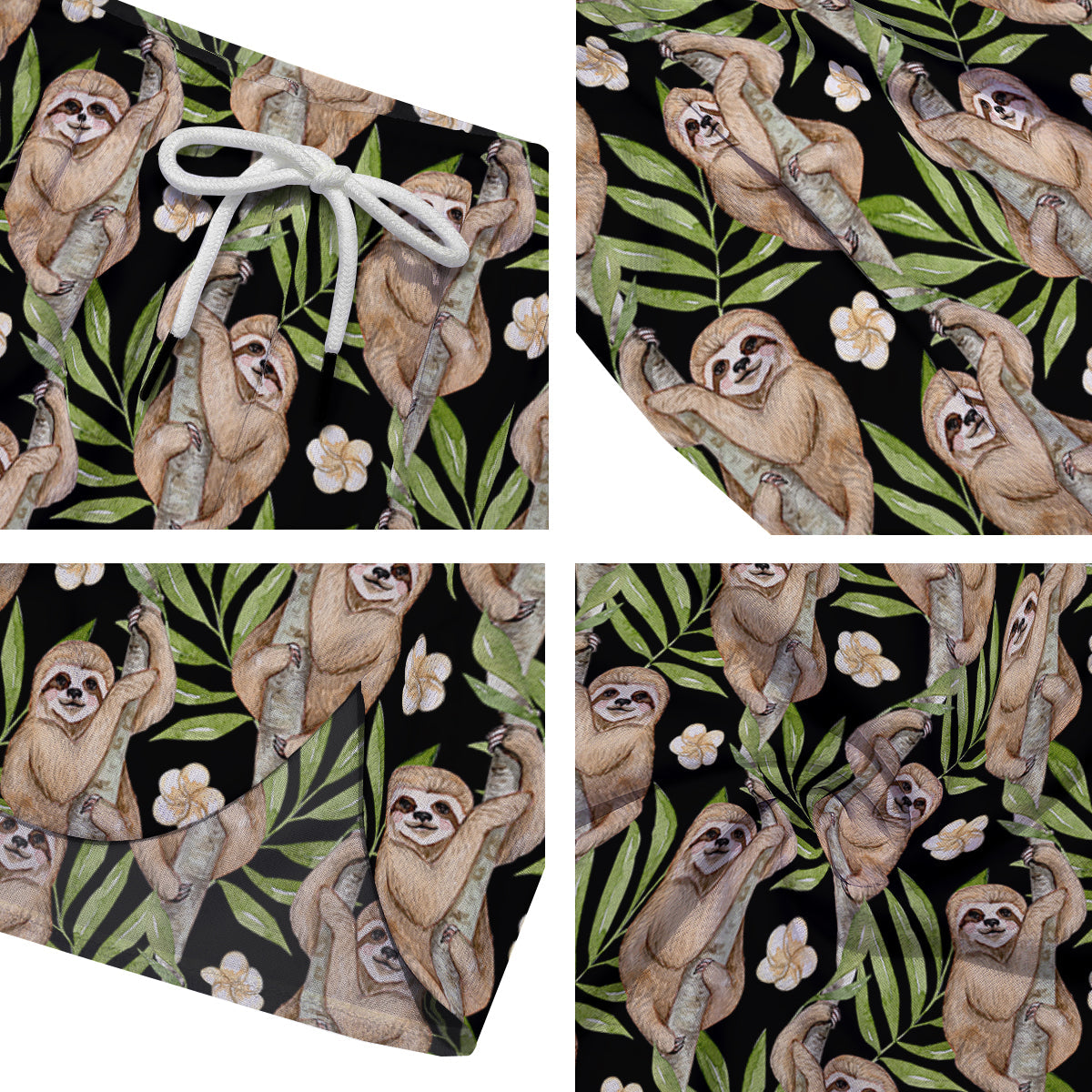 Sloth Watercolor Print Pattern Men's Running Shorts-grizzshop