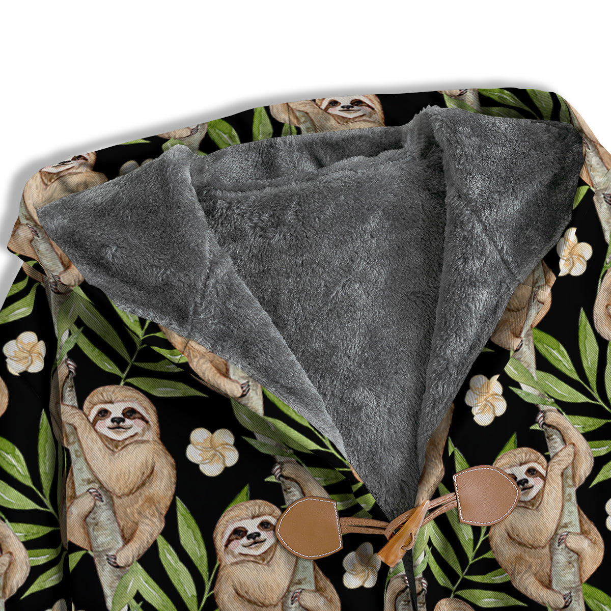 Sloth Watercolor Print Pattern Men's Windbreaker Jacket-grizzshop