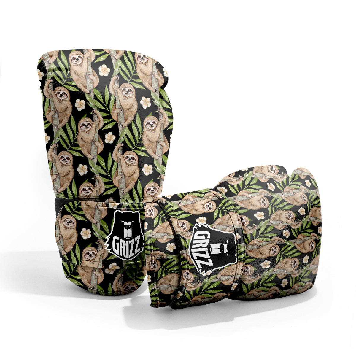 Sloth Watercolor Print Pattern Pro Boxing Glove