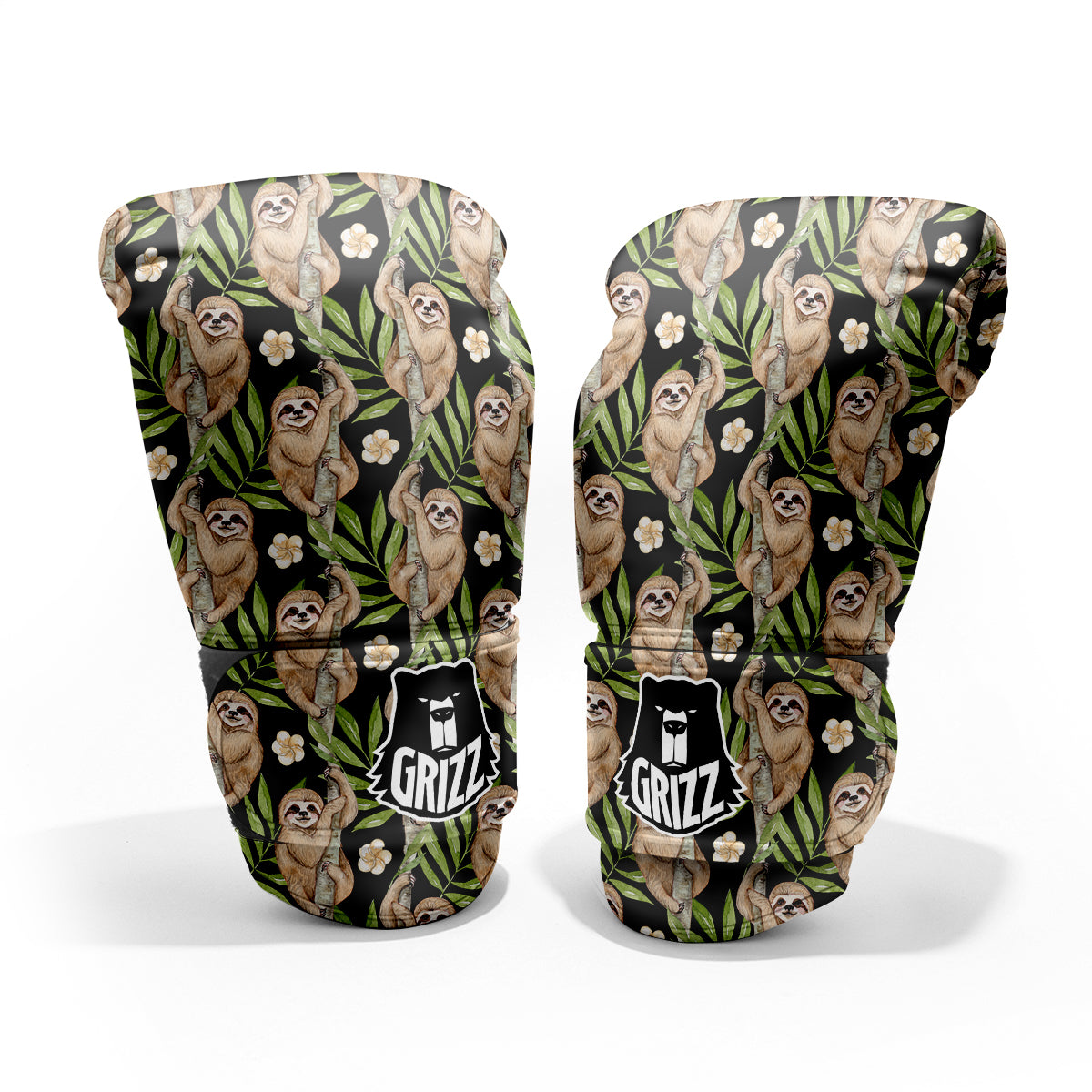 Sloth Watercolor Print Pattern Pro Boxing Glove