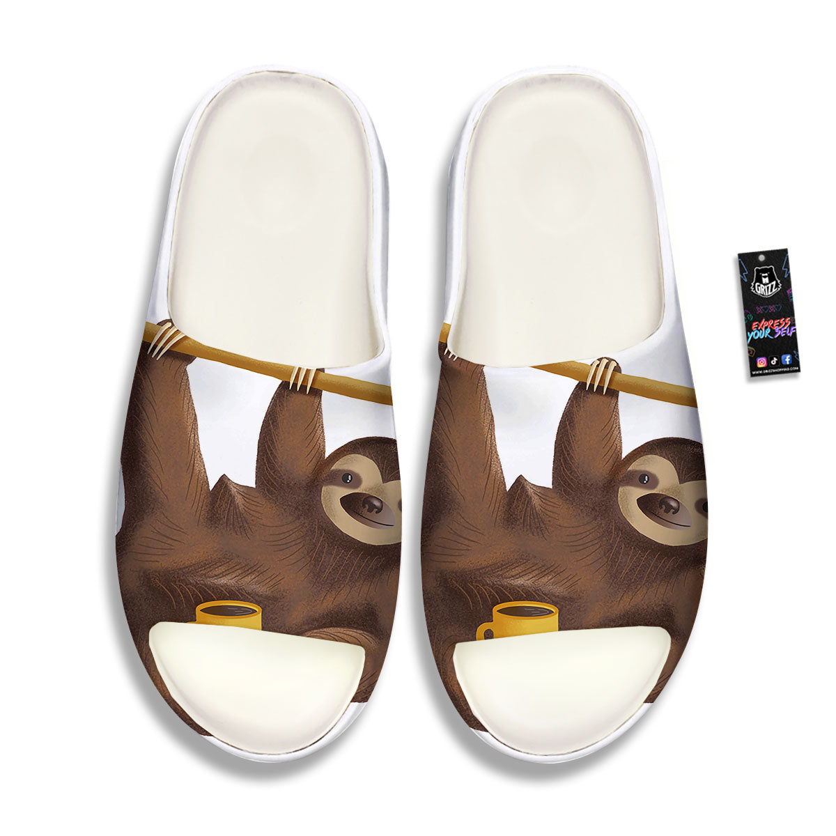 Sloth Happy Print Sandals-grizzshop