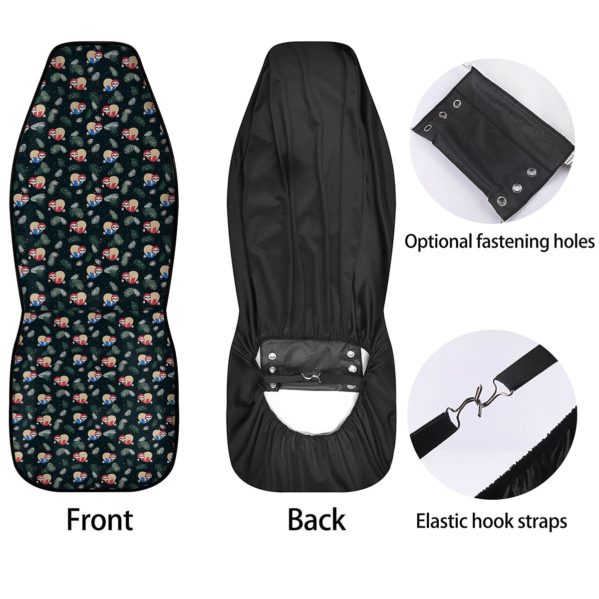 Sloths Sleeping Christmas Print Pattern Car Seat Covers-grizzshop