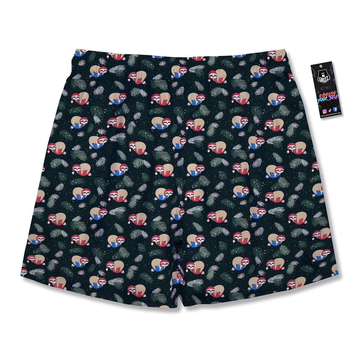 Sloths Sleeping Christmas Print Pattern Men's Running Shorts-grizzshop
