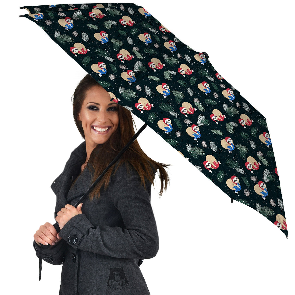 Sloths Sleeping Christmas Print Pattern Umbrella-grizzshop