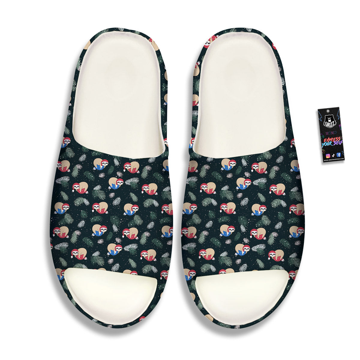Sloths Sleeping Christmas Print Pattern Sandals-grizzshop