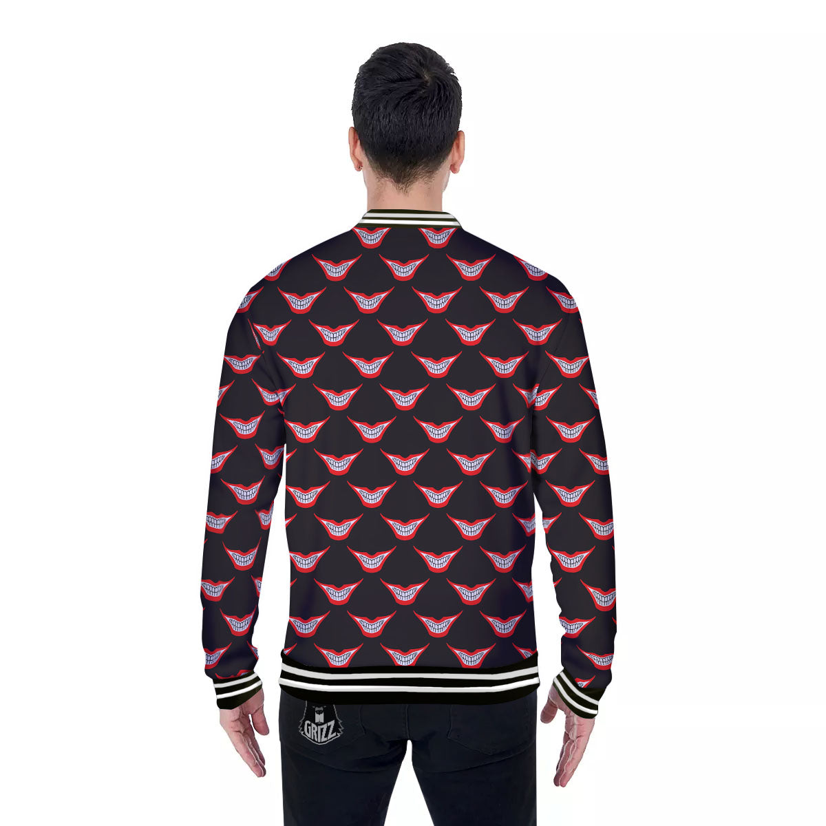 Smile Joker Print Pattern Baseball Jacket-grizzshop