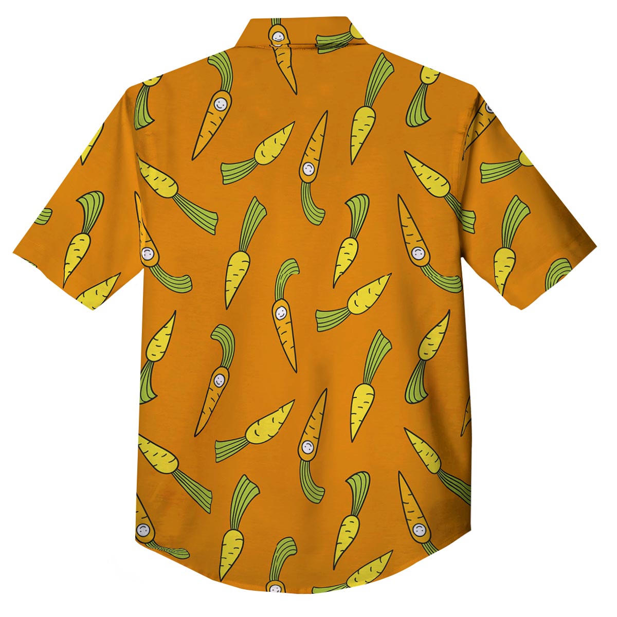 Smiley Carrot Print Pattern Button Up Shirt-grizzshop