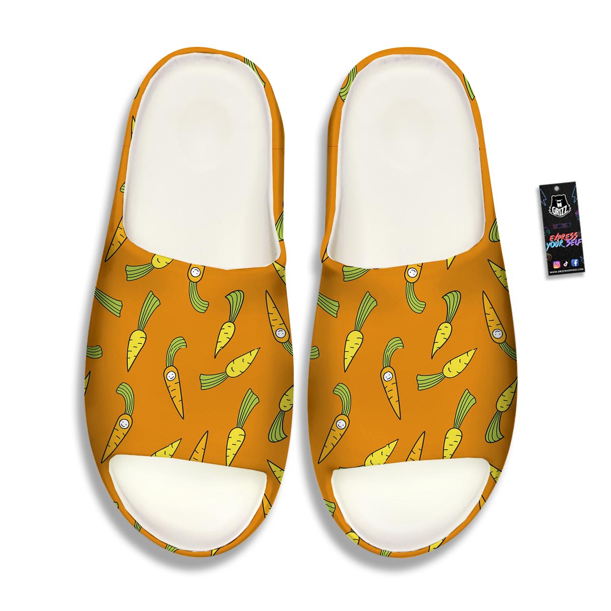 Smiley Carrot Print Pattern Sandals-grizzshop