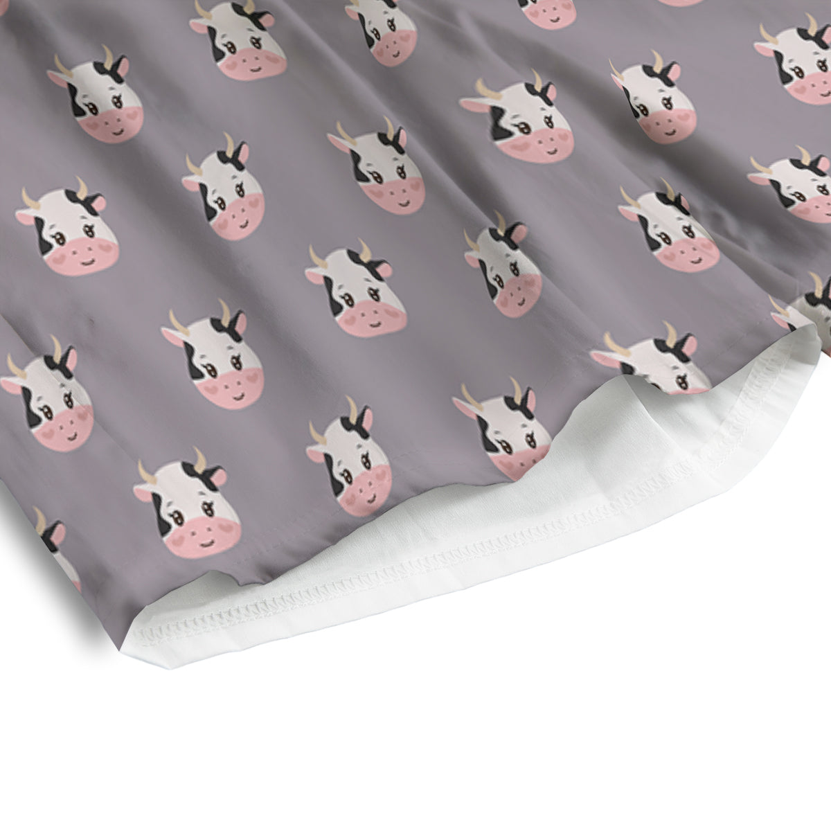 Smiley Cow Cartoon Print Pattern Men's Athletic Shorts
