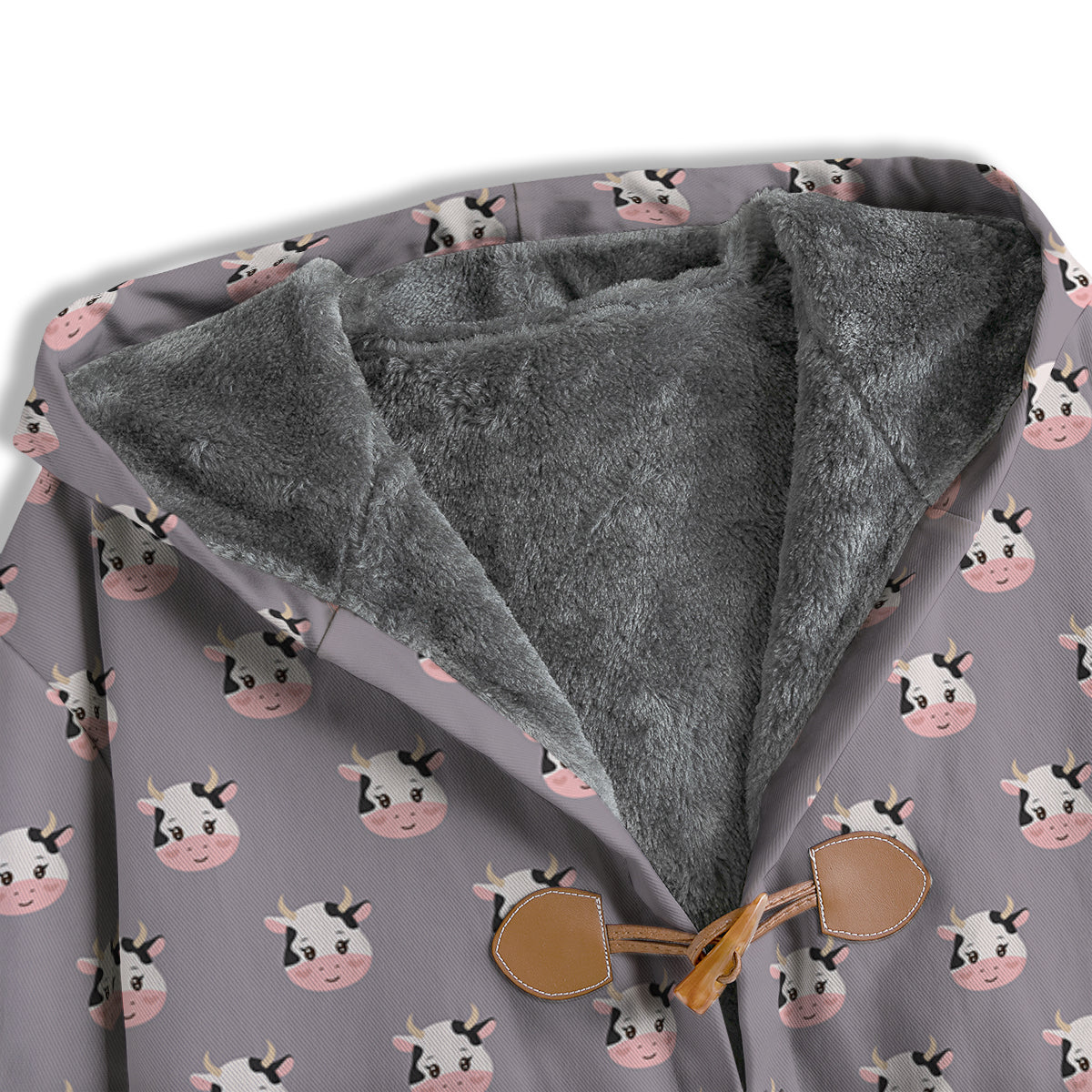 Smiley Cow Cartoon Print Pattern Men's Windbreaker Jacket-grizzshop