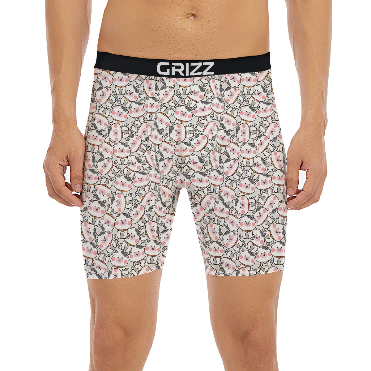 Smiley Cow Cute Print Pattern Boxer Briefs-grizzshop