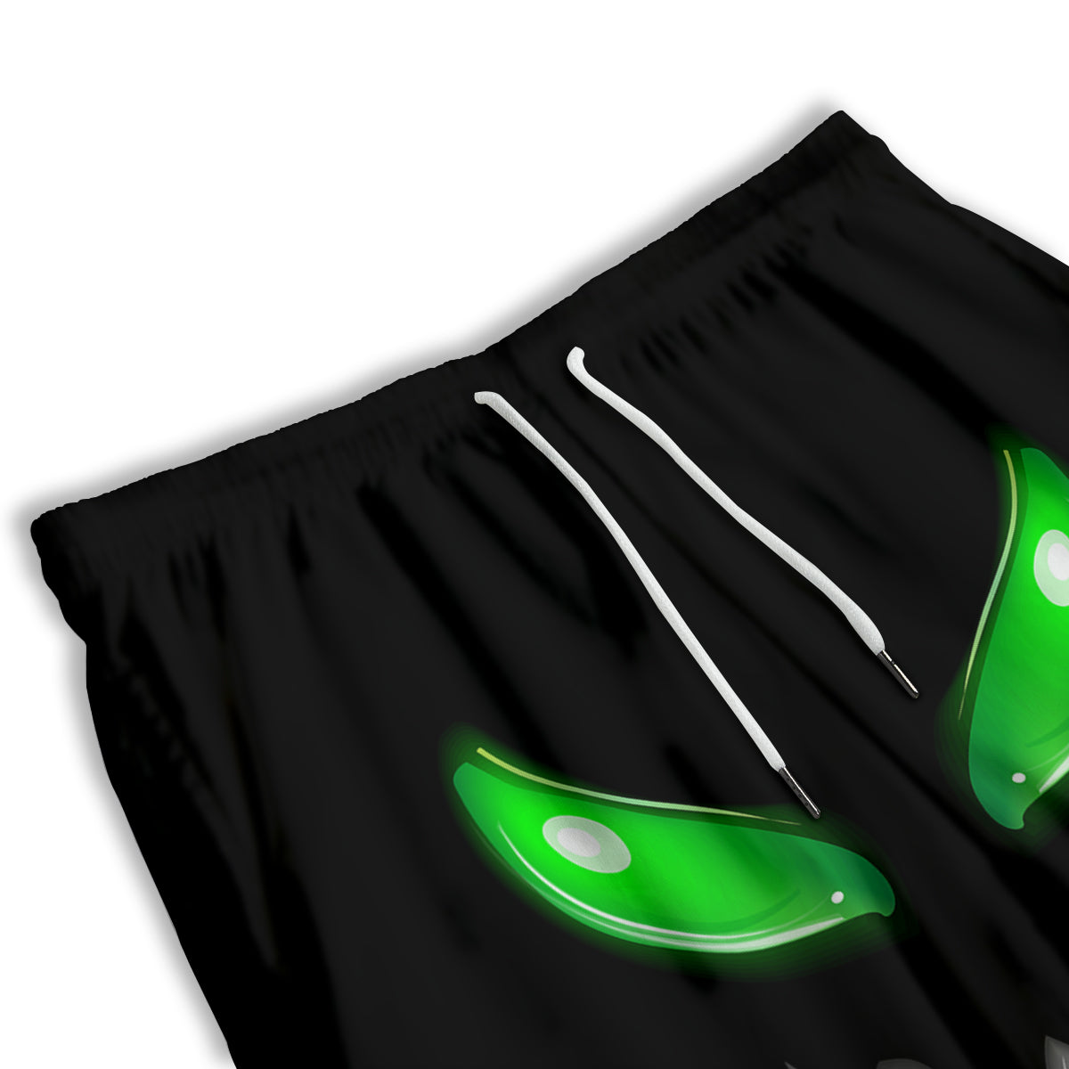 Smiley Face Monster Black Print Men's Athletic Shorts