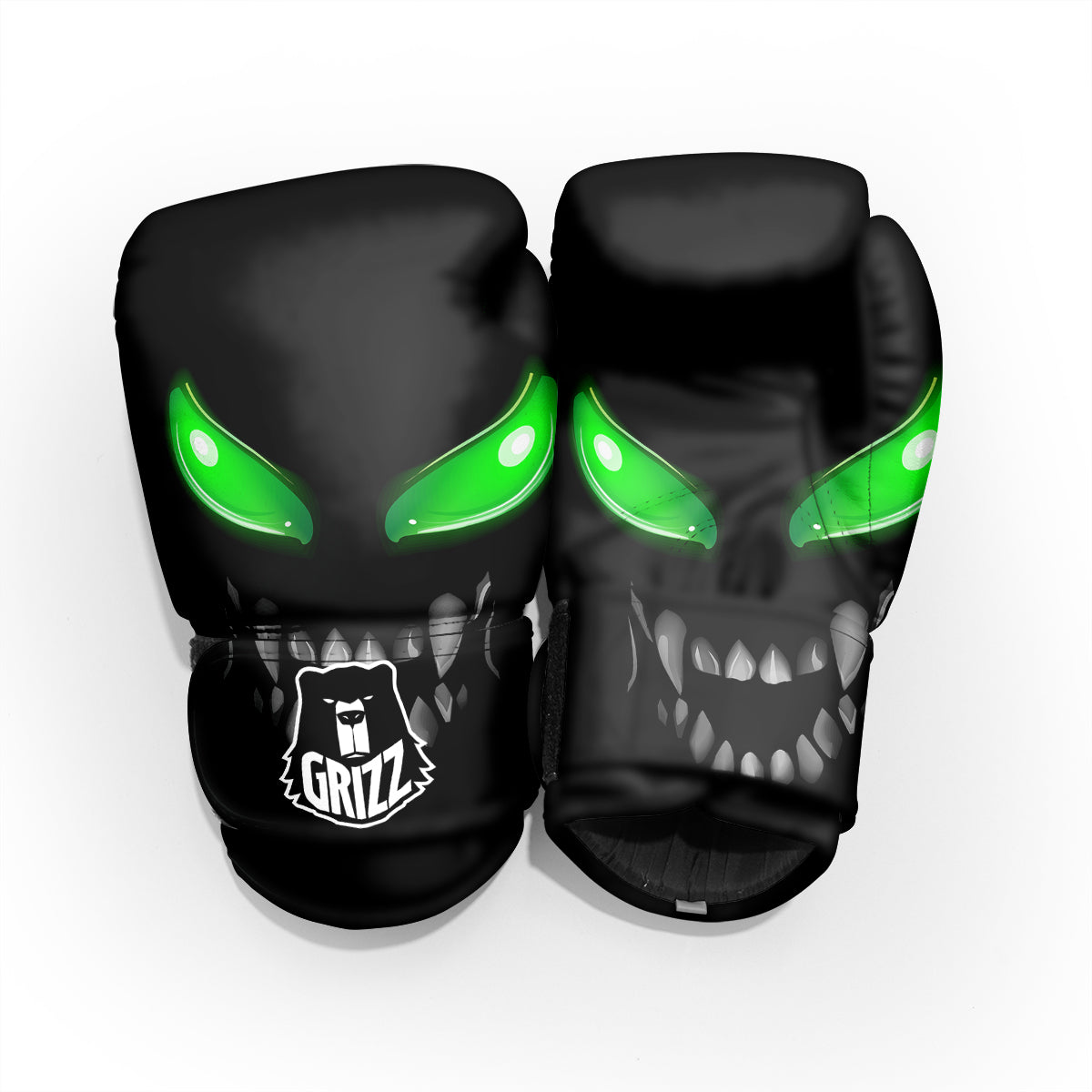 Smiley Face Monster Black Print Sparring Gloves-grizzshop