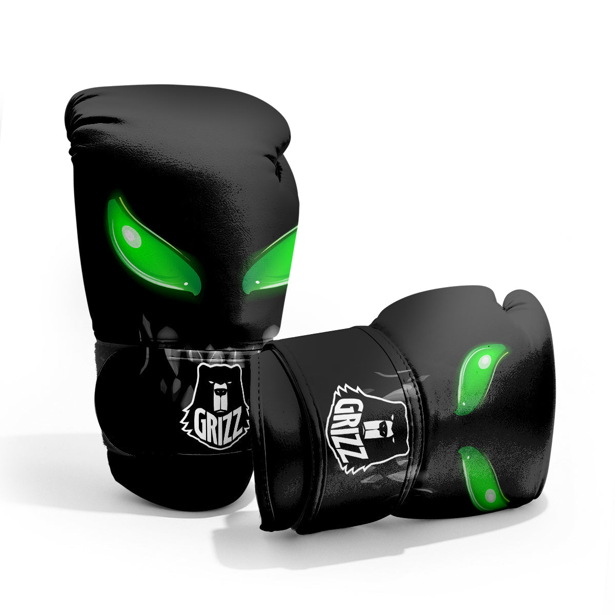 Smiley Face Monster Black Print Sparring Gloves-grizzshop