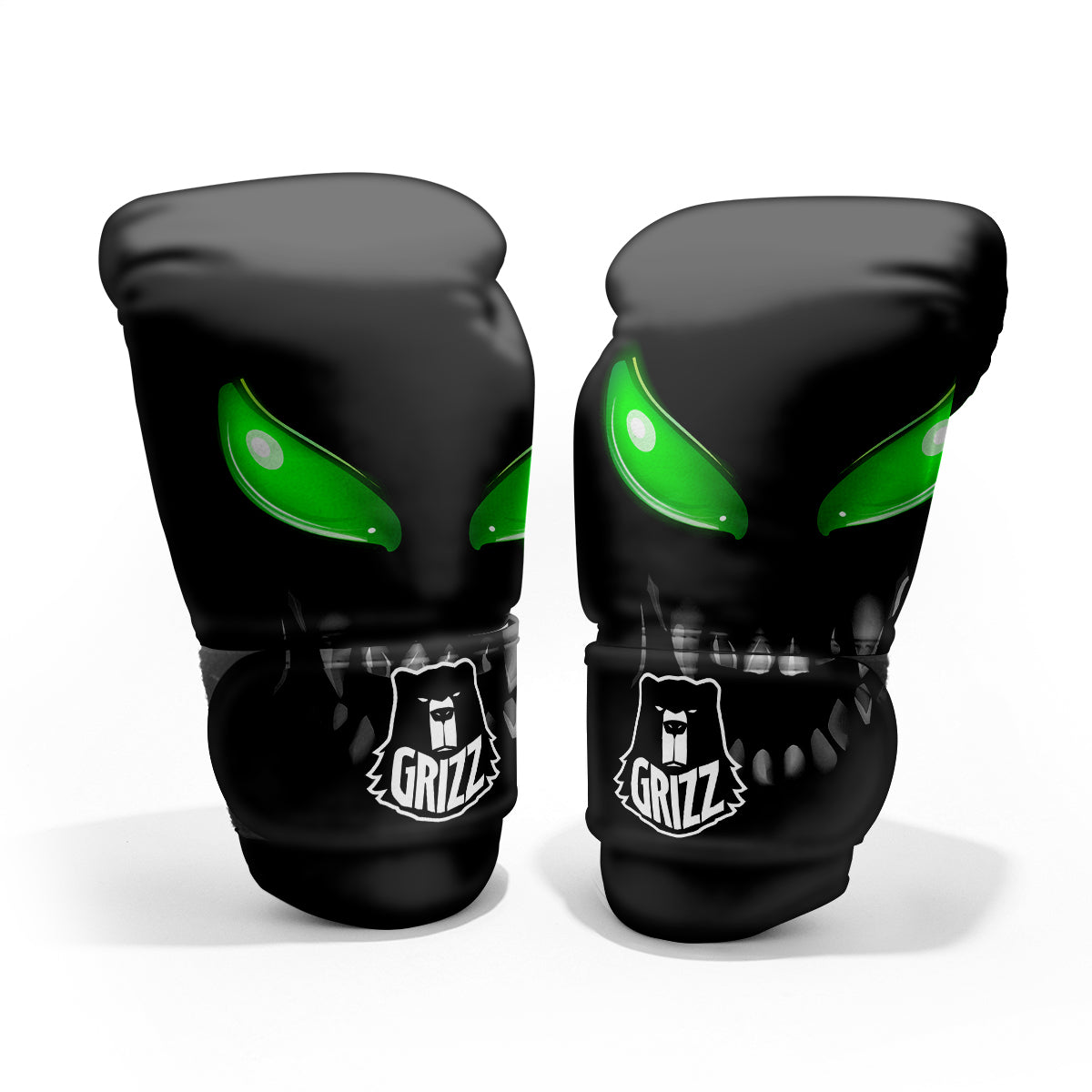 Smiley Face Monster Black Print Sparring Gloves-grizzshop