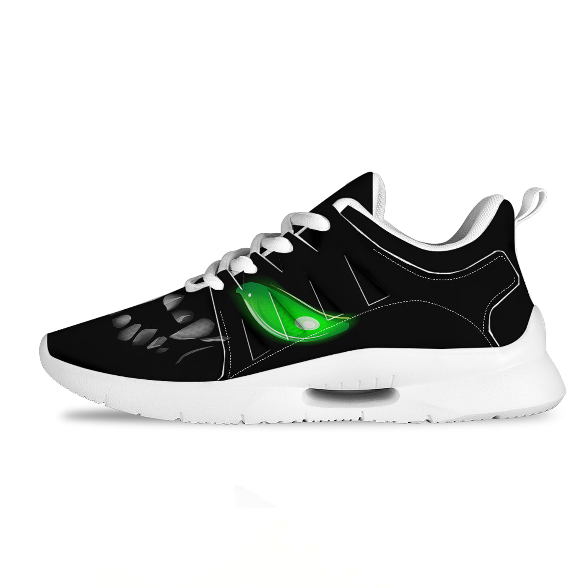 Smiley Face Monster Black Print Tennis Shoes-grizzshop