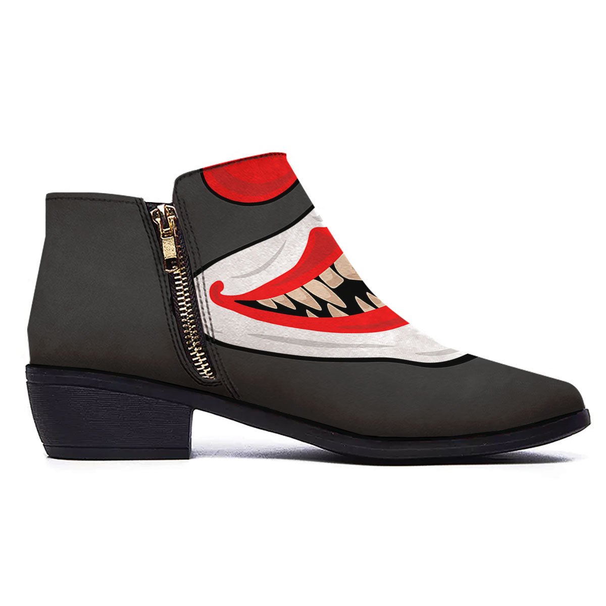 Smiling Clown Halloween Print Ankle Boots-grizzshop