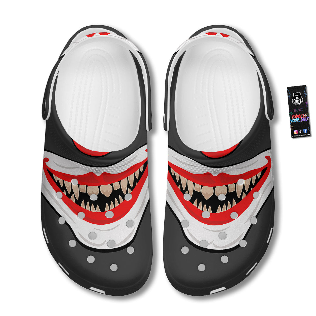 Smiling Clown Halloween Print Clog-grizzshop