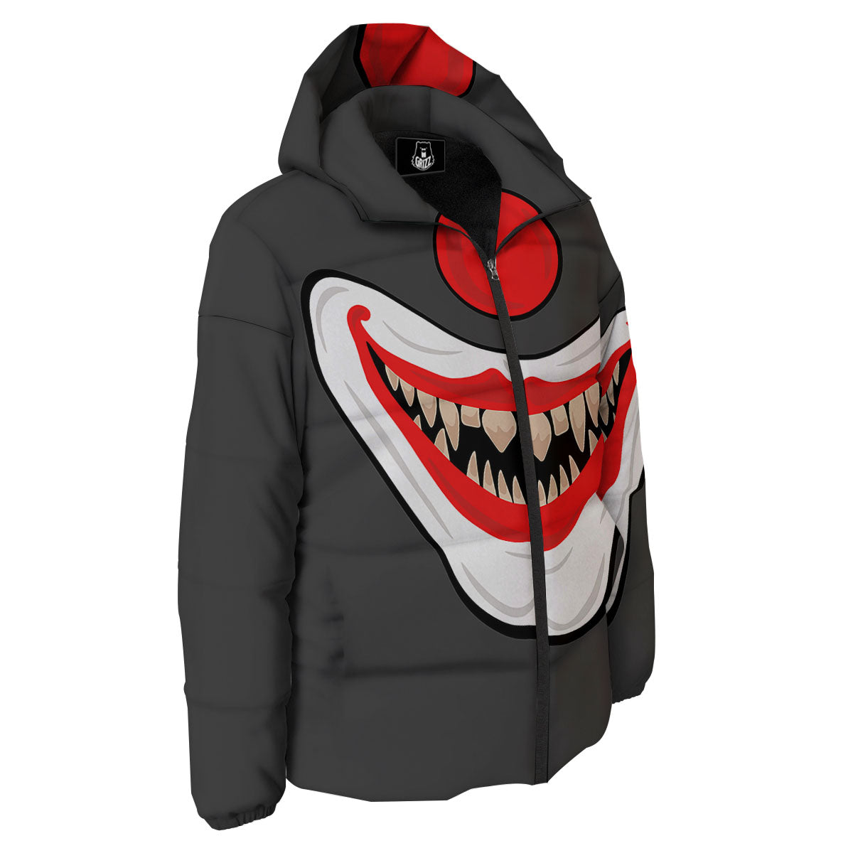 Smiling Clown Halloween Print Down Jacket-grizzshop