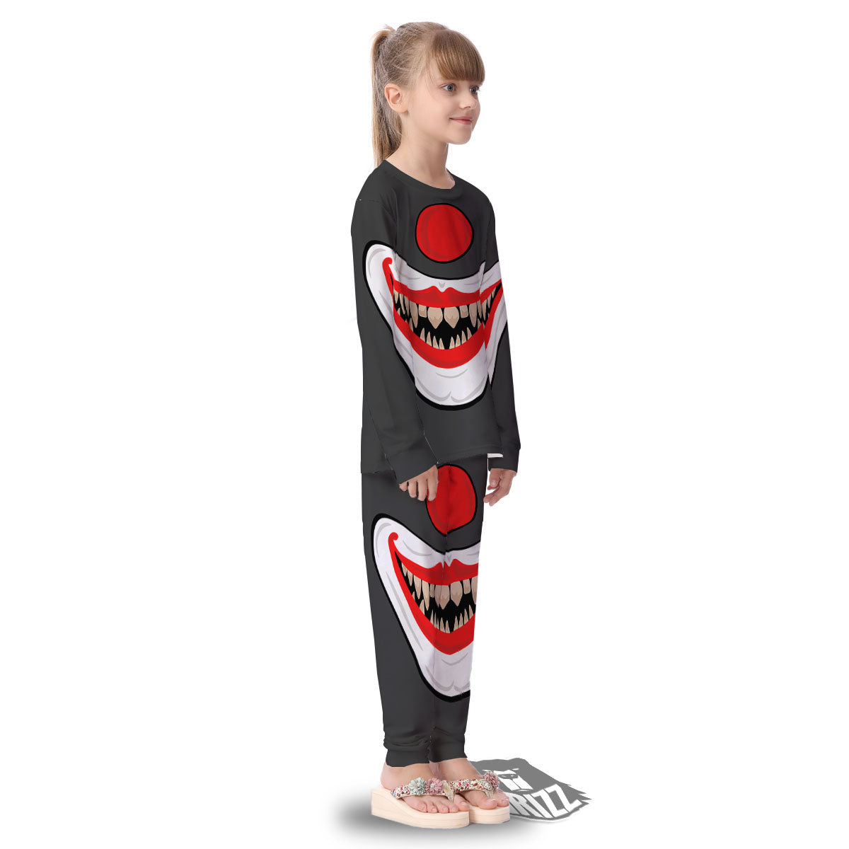 Smiling Clown Halloween Print Kid's Pajamas-grizzshop