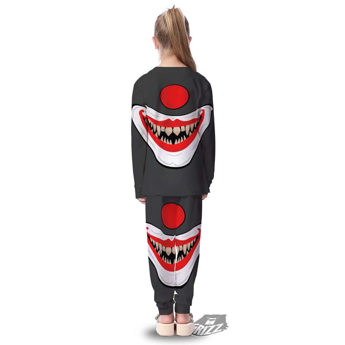 Smiling Clown Halloween Print Kid's Pajamas-grizzshop