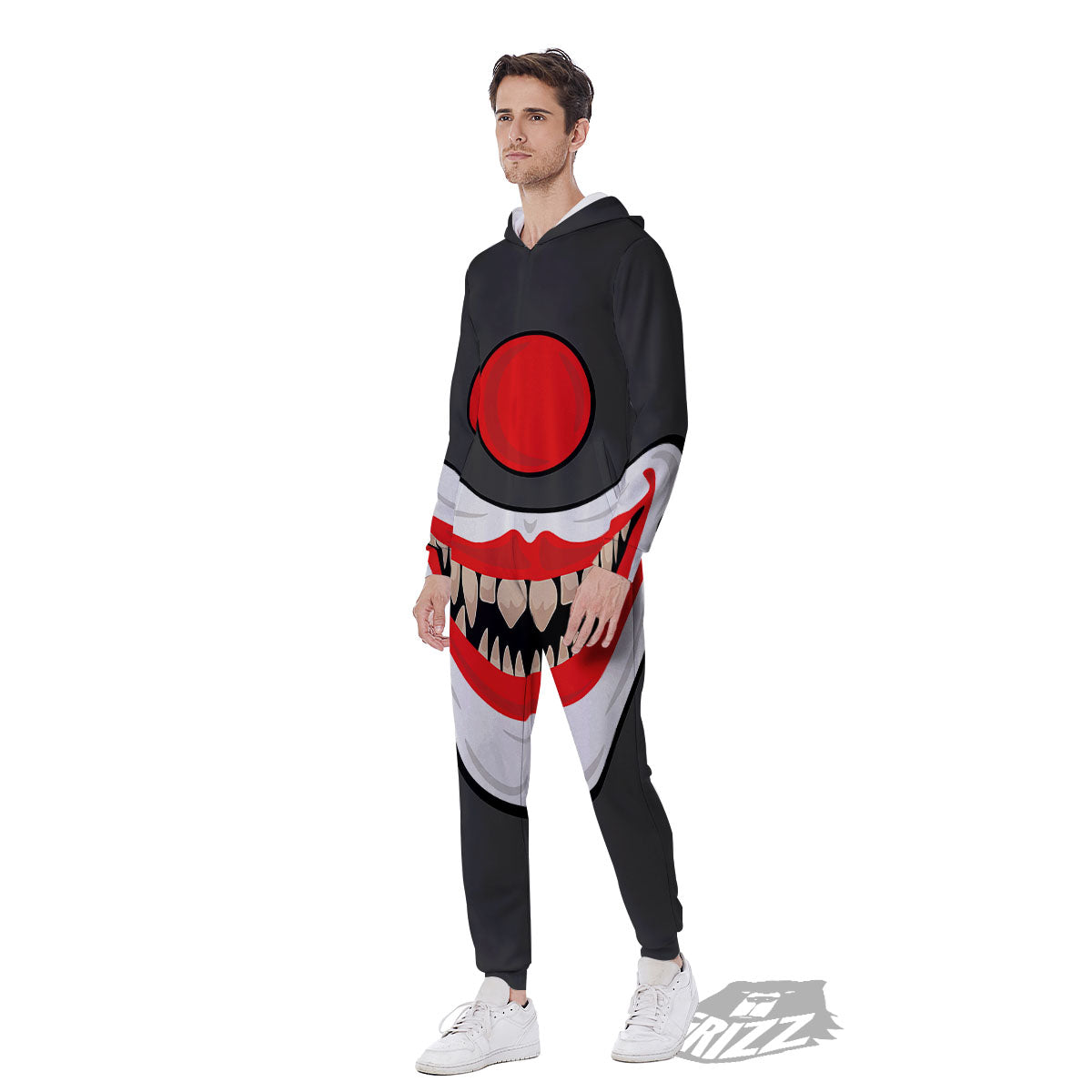 Smiling Clown Halloween Print Men's Jumpsuit-grizzshop