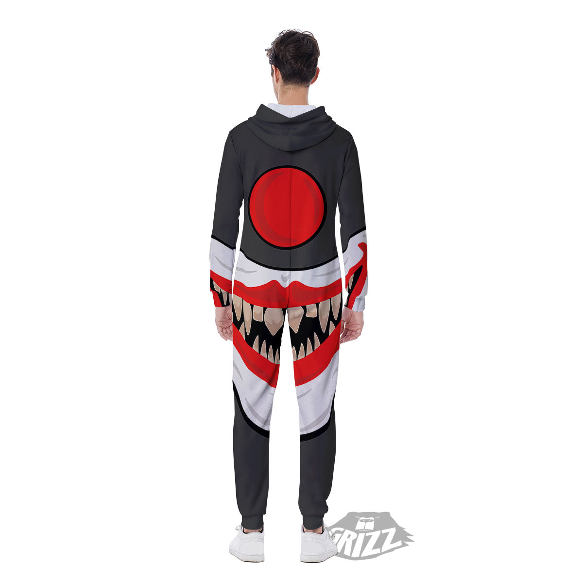 Smiling Clown Halloween Print Men's Jumpsuit-grizzshop