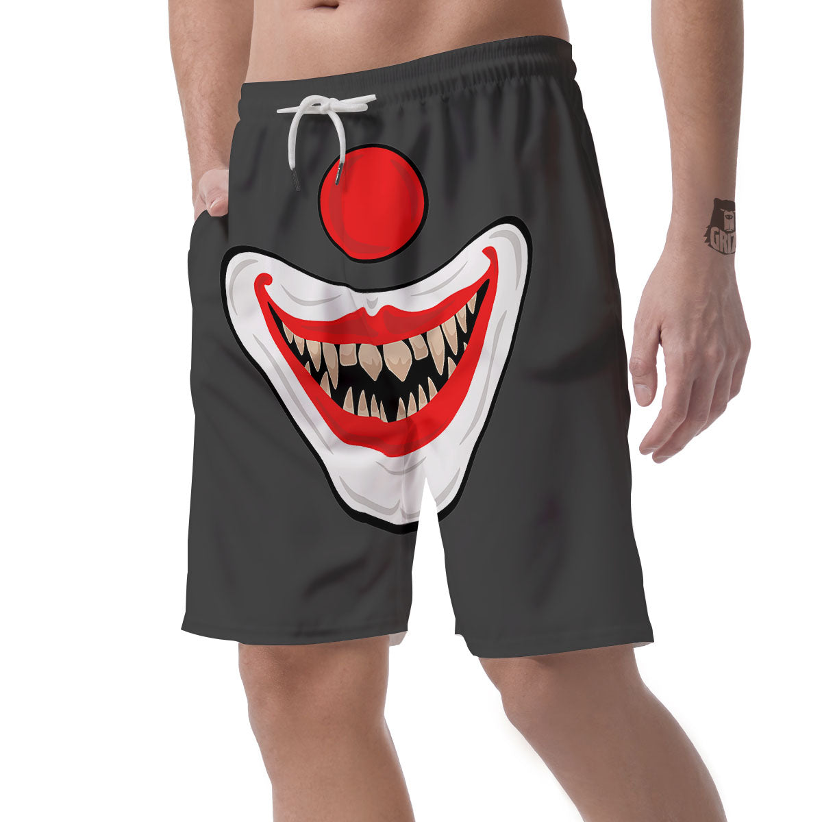 Smiling Clown Halloween Print Men's Shorts-grizzshop