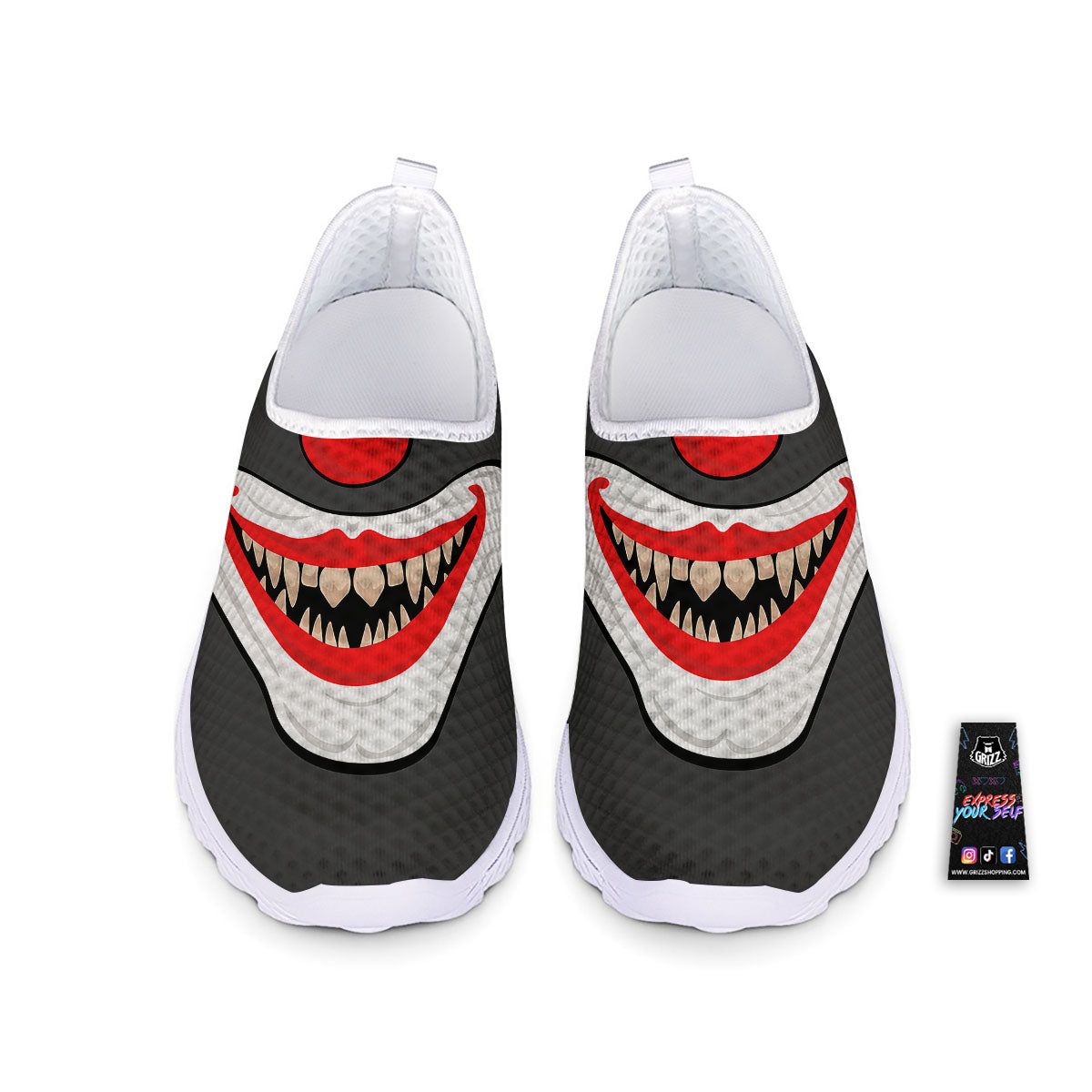 Smiling Clown Halloween Print Nurse Shoes-grizzshop