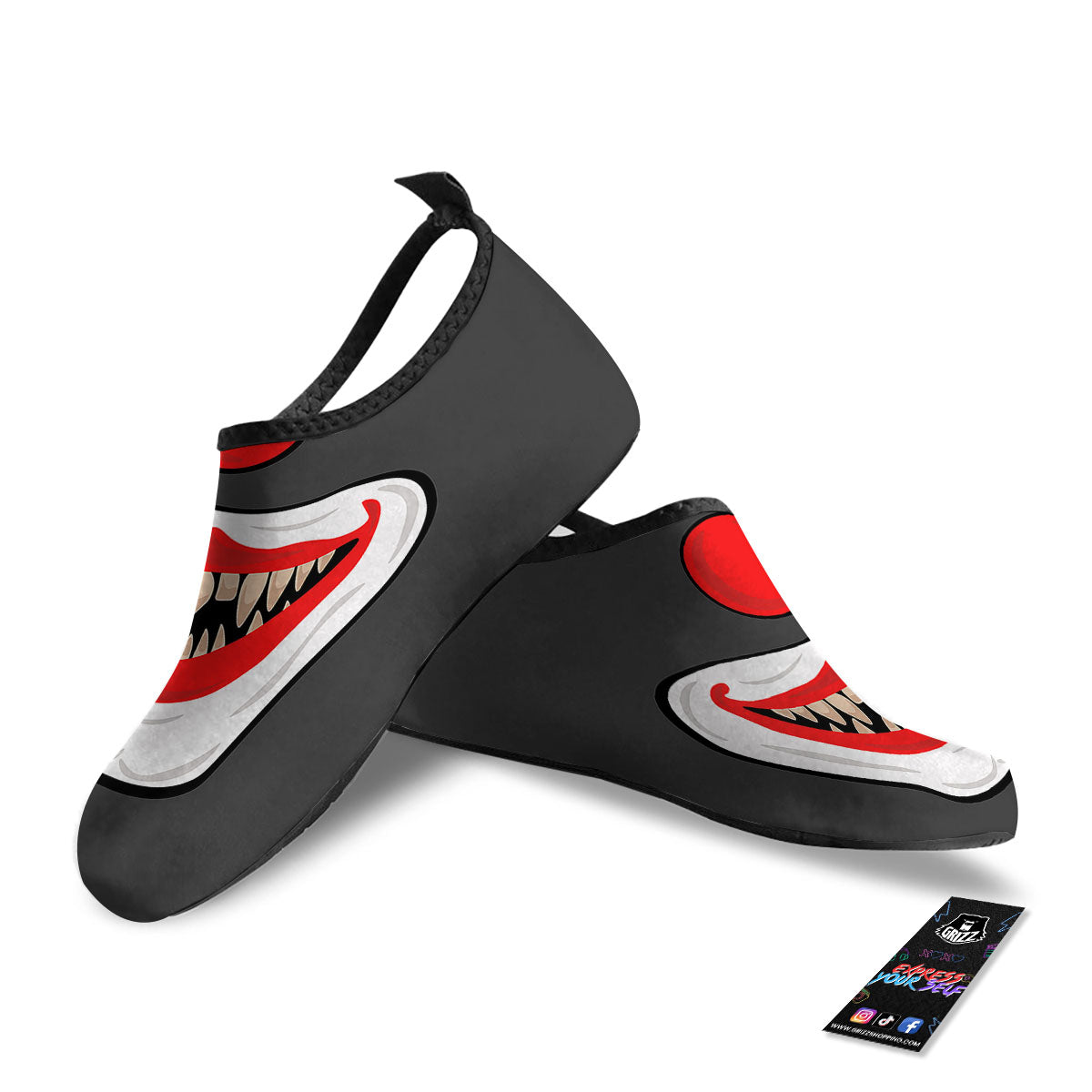 Smiling Clown Halloween Print Water Shoes-grizzshop