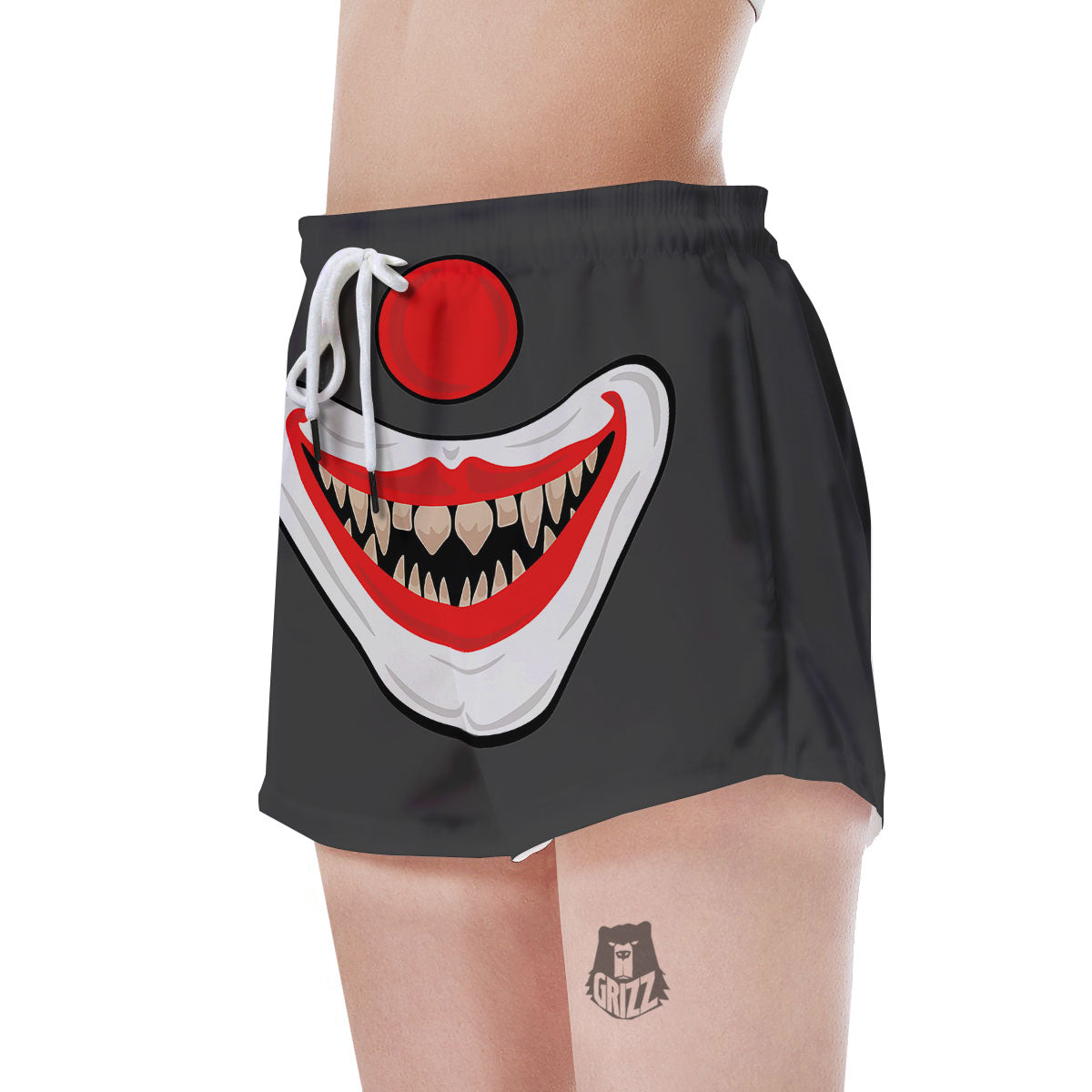 Smiling Clown Halloween Print Women's Shorts-grizzshop