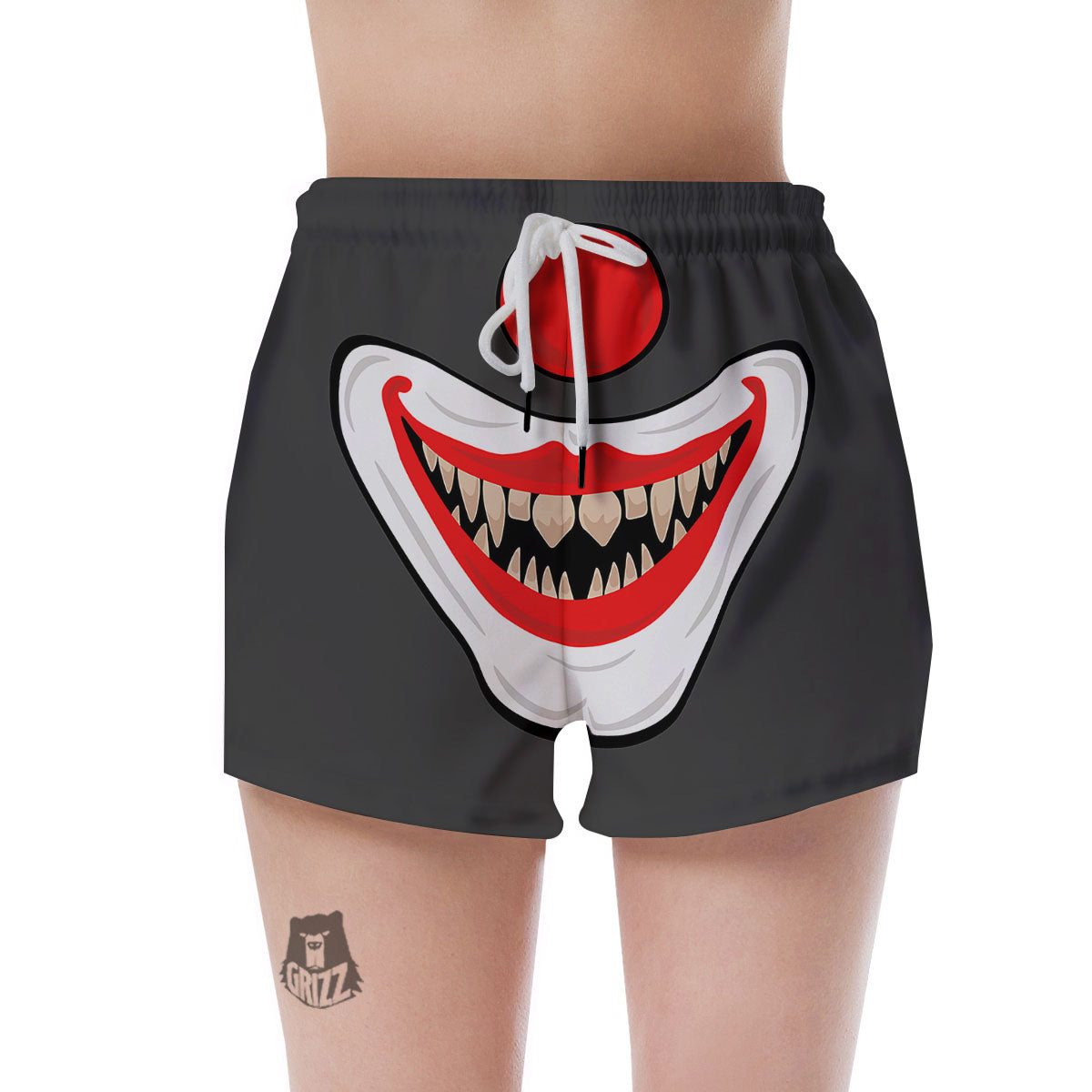 Smiling Clown Halloween Print Women's Shorts-grizzshop