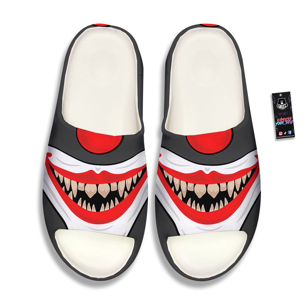 Smiling Clown Halloween Print Sandals-grizzshop