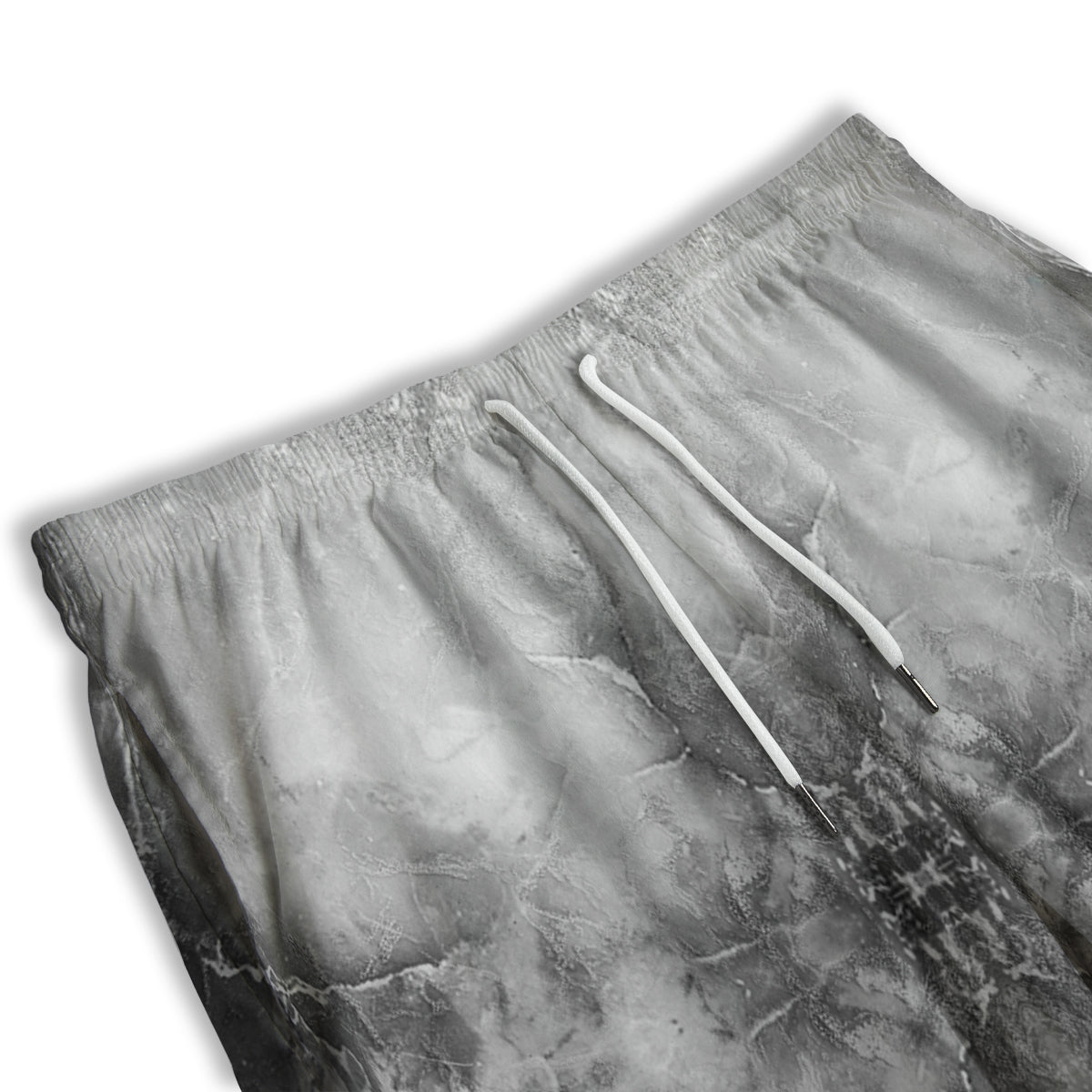 Smoke Marble White Grey Print Pattern Men's Athletic Shorts