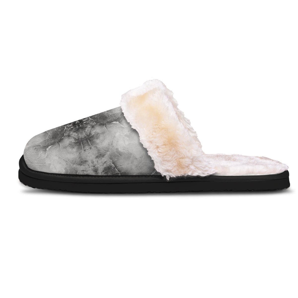 Smoke Marble White Grey Print Pattern Slippers-grizzshop