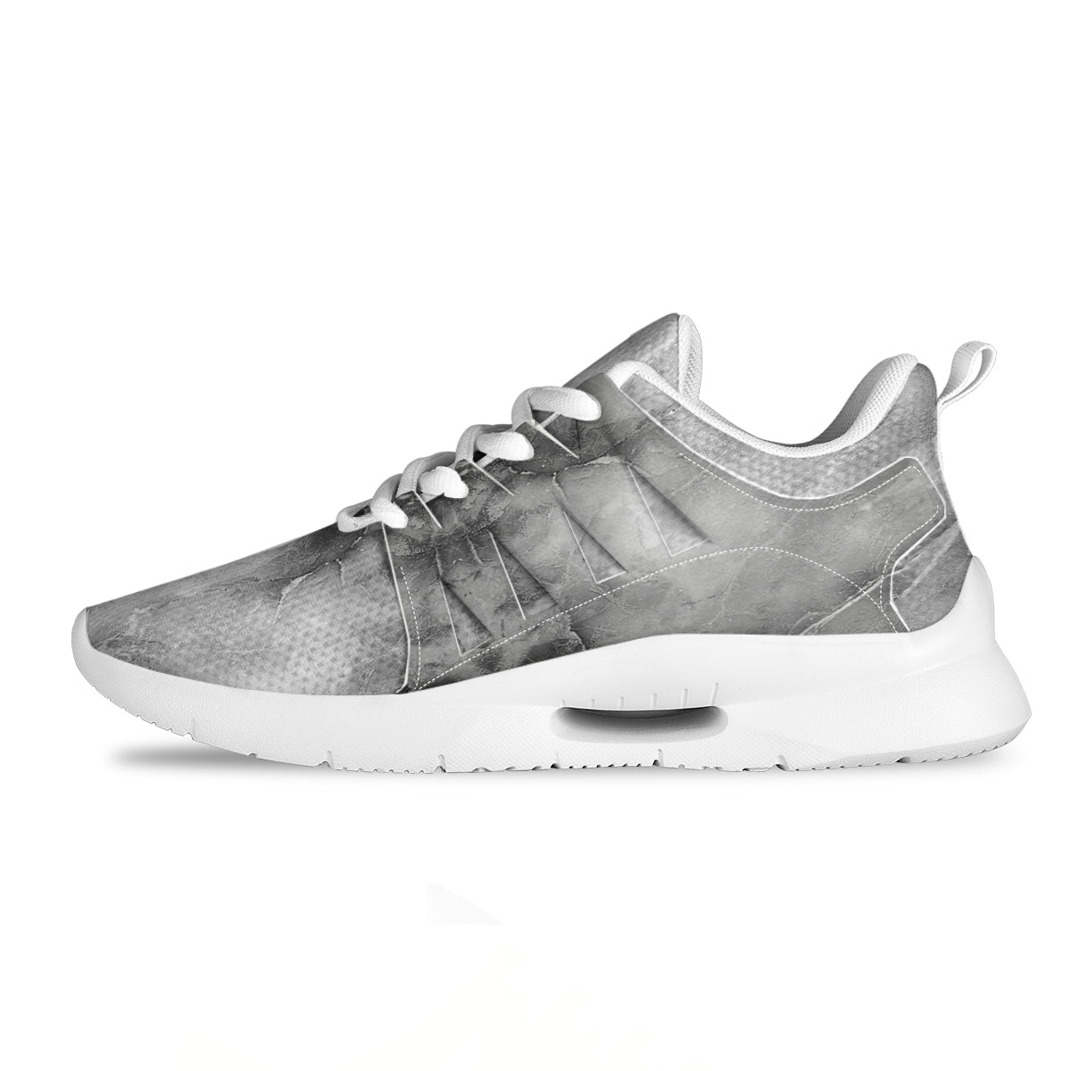 Smoke Marble White Grey Print Pattern Tennis Shoes-grizzshop