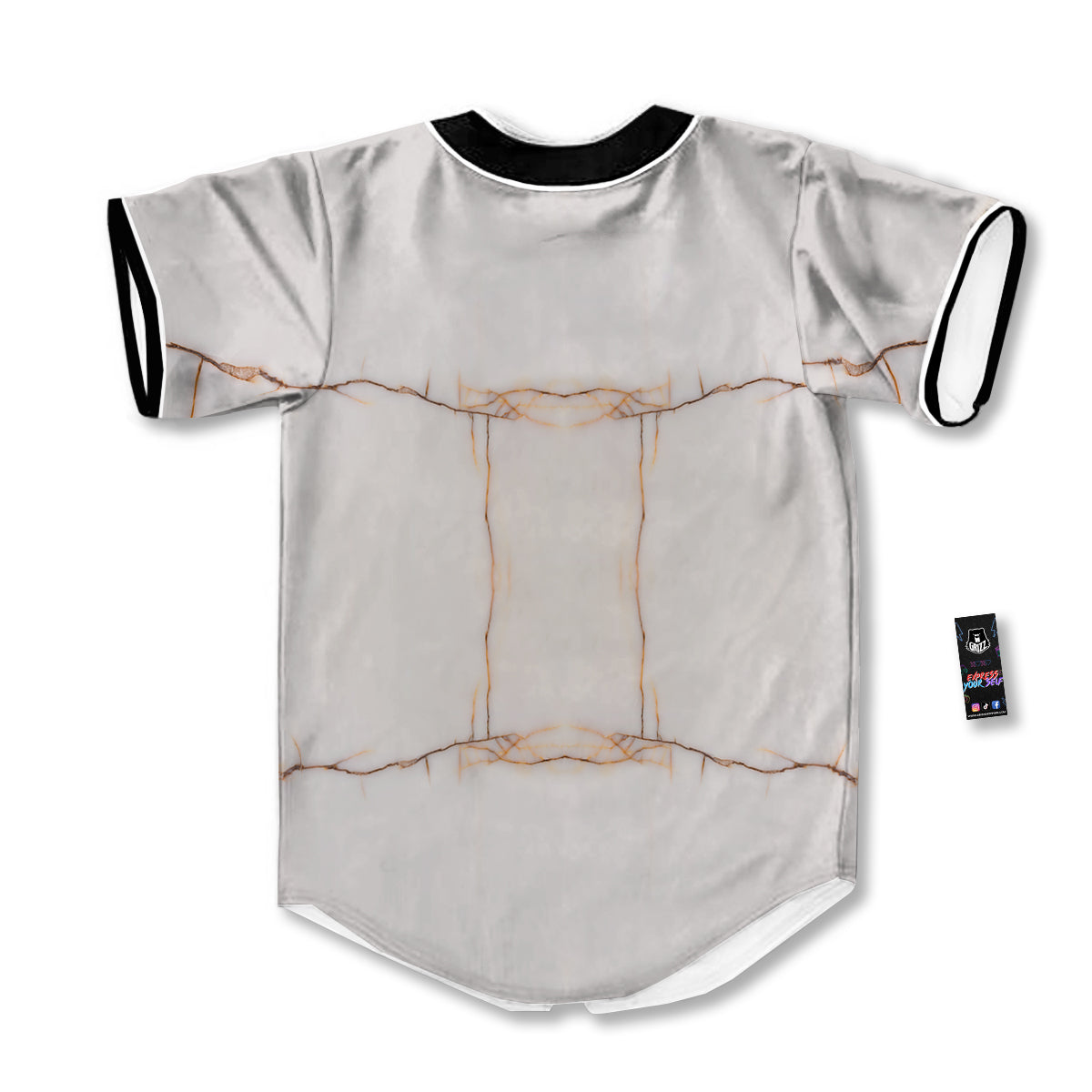 Smooth Marble White Brown Print Pattern Baseball Jersey-grizzshop