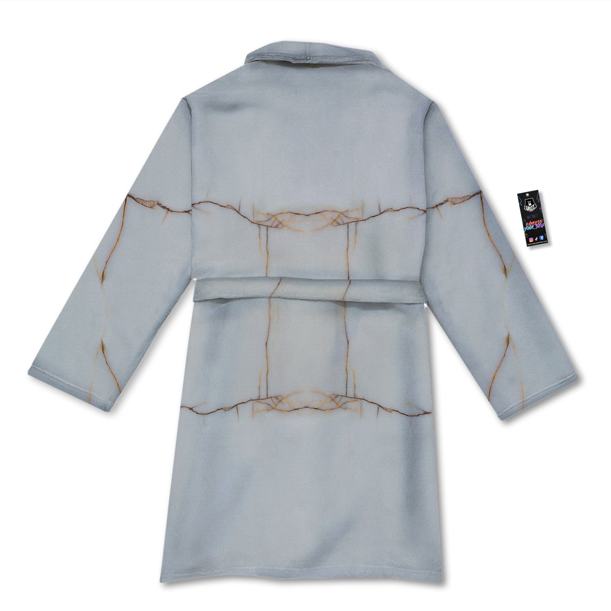 Smooth Marble White Brown Print Pattern Bathrobe-grizzshop
