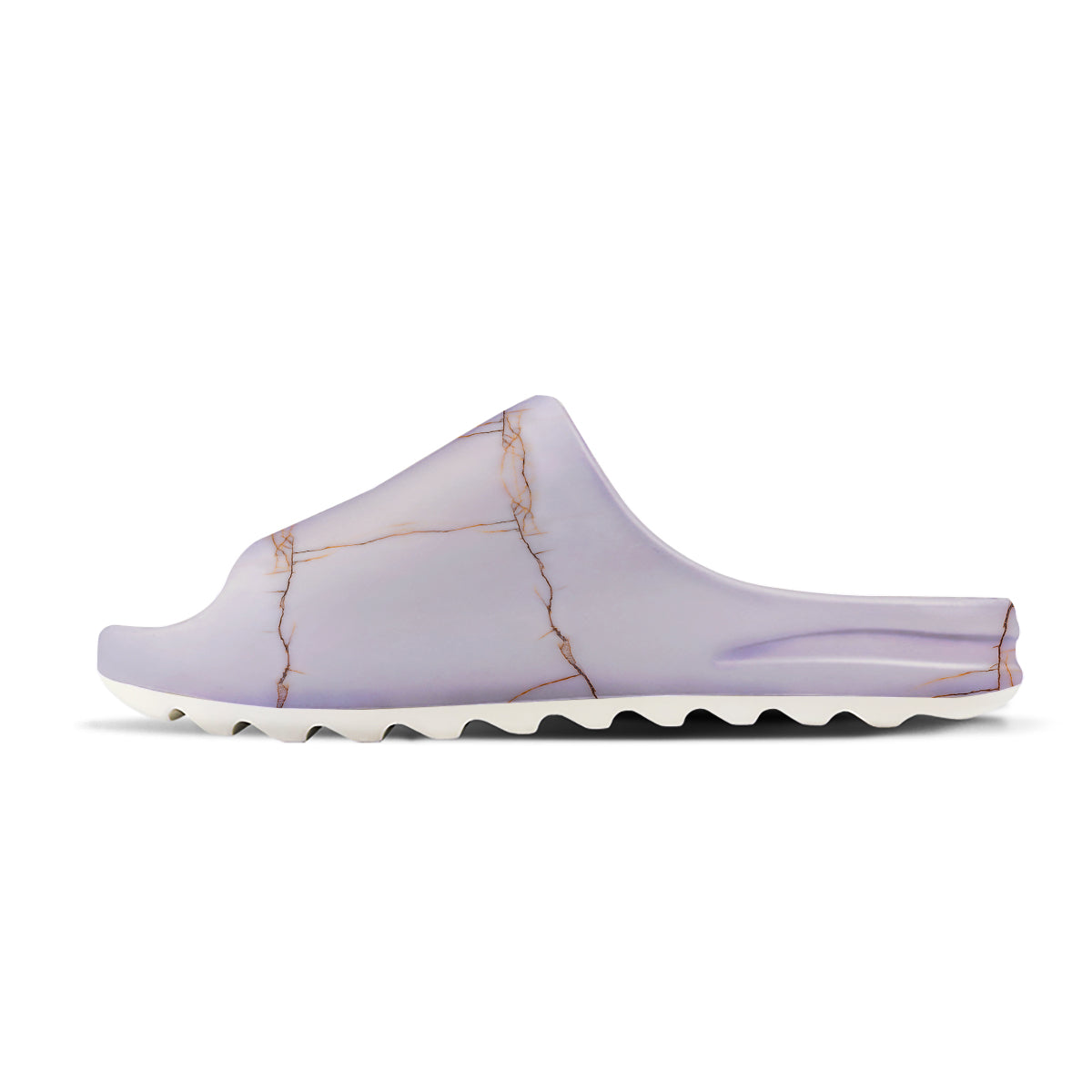 Smooth Marble White Brown Print Pattern Sandals-grizzshop