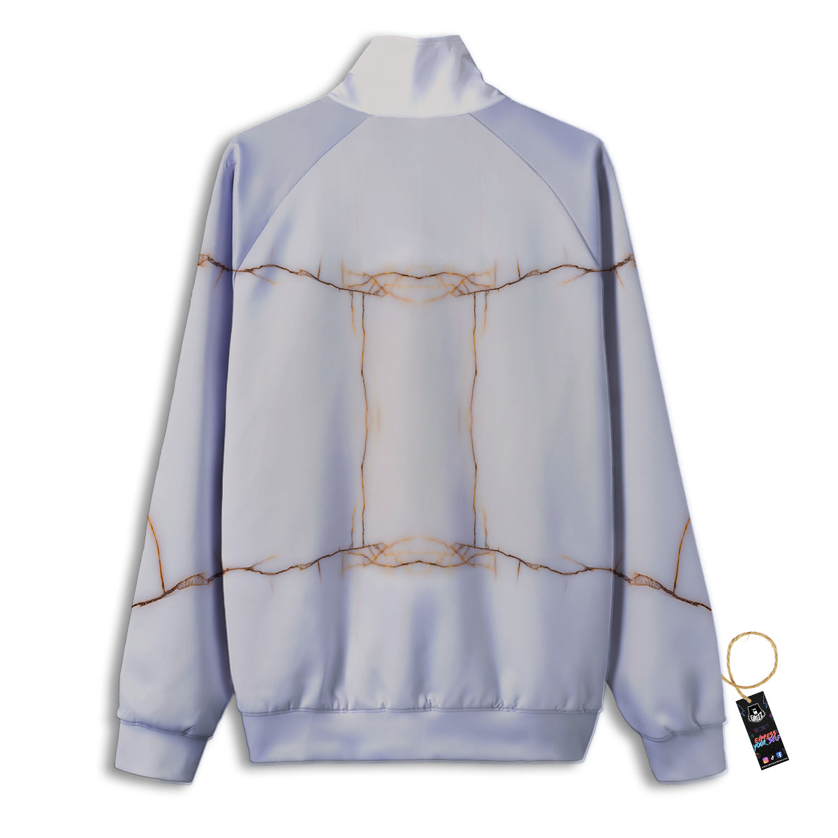 Smooth Marble White Brown Print Pattern Track Jacket-grizzshop