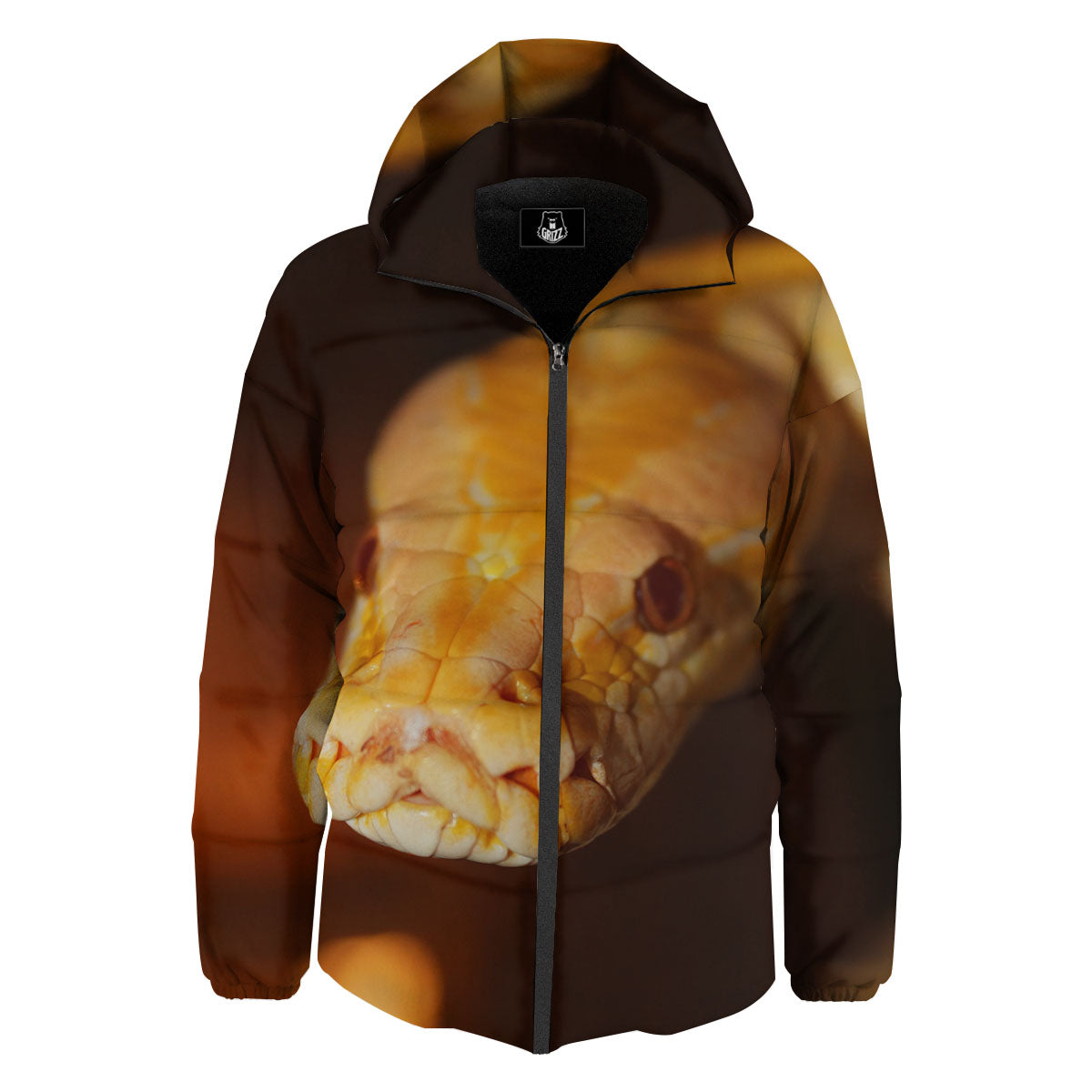 Snake Albino Print Down Jacket-grizzshop