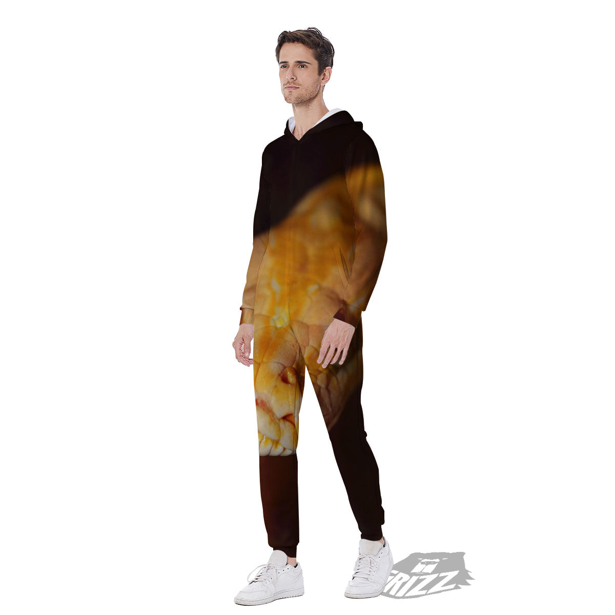 Snake Albino Print Men's Jumpsuit-grizzshop