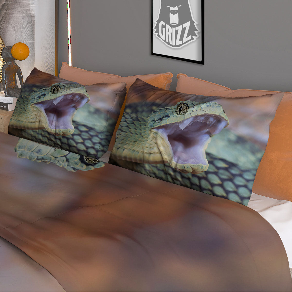 Snake Atheris Nitschei Print Duvet Cover Bedding Set
