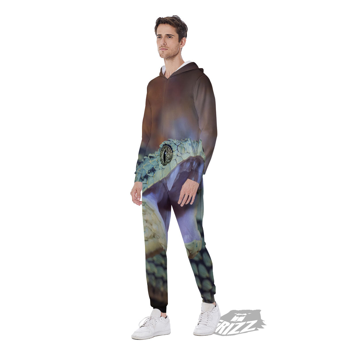 Snake Atheris Nitschei Print Men's Jumpsuit-grizzshop