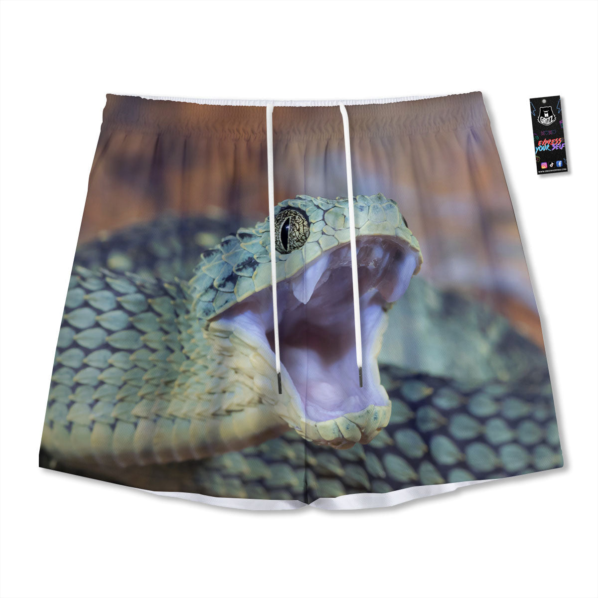 Shark Cute Print Pattern Mesh Shorts