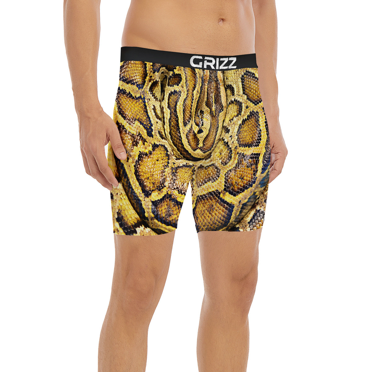 Snake Burmese Python Print Boxer Briefs-grizzshop