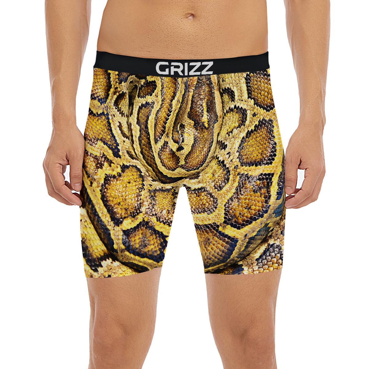 Snake Burmese Python Print Boxer Briefs-grizzshop