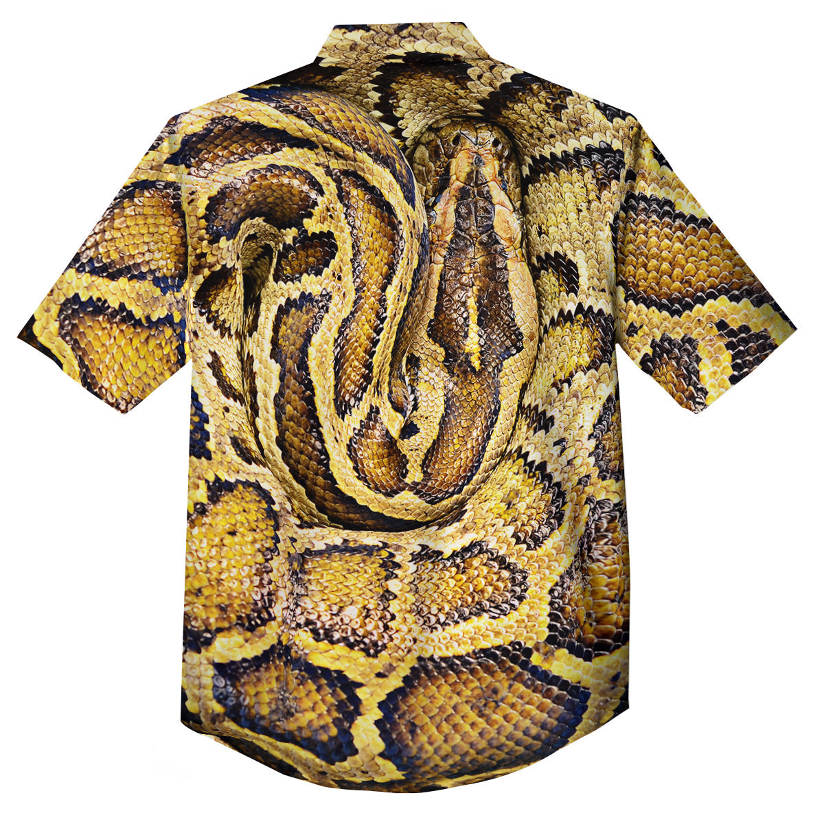 Snake Burmese Python Print Button Up Shirt-grizzshop